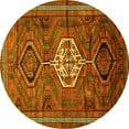 thumbnail image 1 of Ahgly Company Machine Washable Indoor Round Persian Yellow Traditional Area Rugs, 8' Round, 1 of 4