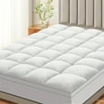 thumbnail image 3 of Thick Cooling Mattress Topper - Overfilled Down Alternative Pillow Top, Baffle Box Design, Fits 8-21 Inch Deep Pocket, Plush & Support, Machine Washable, 3 of 12