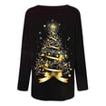 thumbnail image 5 of YUGYXL Womens Fall Fashion Long Sleeve Christmas Pullover Tunic Tops Crewneck Sweatshirt Xmas Printed Holiday Oversized Long Shirts Black L, 5 of 5