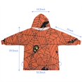 thumbnail image 7 of Halloween Spider Web Silhouette Pattern Blanket Hoodies for Kids 6-13YR Oversize Wearable Blanket Hoodies for Boys Girls Teens, 7 of 7