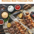 thumbnail image 5 of Zjunqe 1Pcs Extendable Fork,8.7 to 25.4 Inch Expandable fork prank,Expandable fork,Telescopic BBQ Fork,Stainless Steel,Extendable Handle,Long Handle Dinner Fruit Dessert Cutlery, 5 of 5