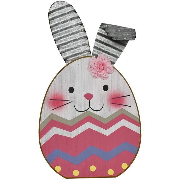 Rustic Wood Easter Rabbit Décor Standing Easter Home Decor Spring Easter Bunny Egg Decor Family Mantel Decor