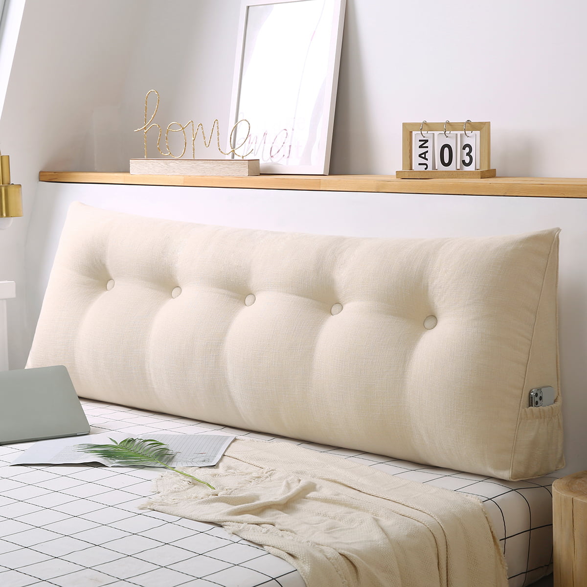 71'' Triangular Wedge Lumbar Pillow Support Cushion Backrest Bed Rest Headboard 