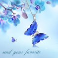 thumbnail image 3 of Blue Butterfly Necklace Sapphire September Birthstone Necklace Pendant 925 Sterling Silver Women Birthday Mother's Day Gifts Crystal Jewelry Juwaliy, 3 of 8