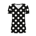 thumbnail image 5 of Women's Fashion Casual Loose Blouse, Printed V-Neck T-Shirt, Polka Dot Print Short Sleeve Top, Stylish Women's V-Neck Tee, Comfortable Casual Blouse for Daily Wear, Trendy Summer T-Shirt for Women, 5 of 5
