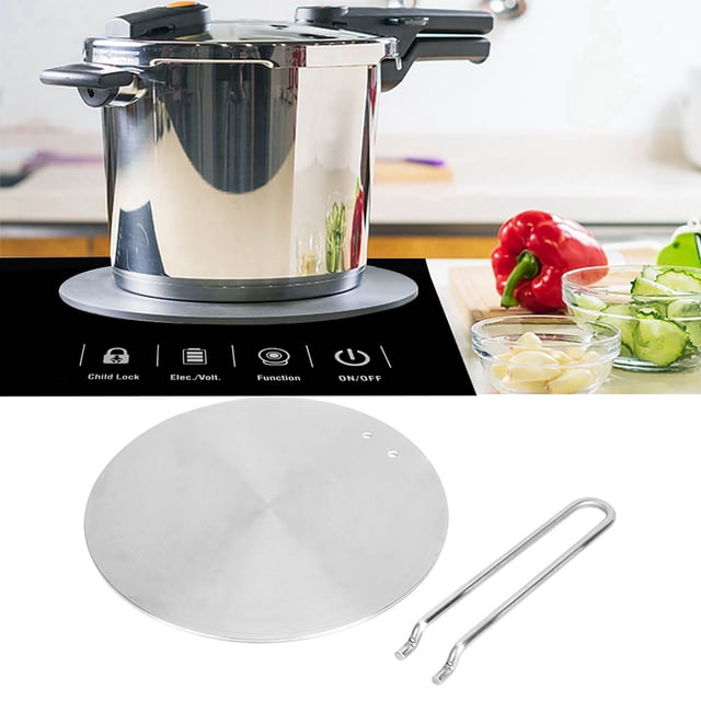 Induction Plate Adapter, Stainless Steel Heat Diffuser For Glass Cooktop, Induction Cooktop Adapter Plate, with Detachable Handle For Gas Stove Glass Cooktop