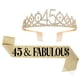 thumbnail image 1 of Banda para el pelo con corona y faja de 45 cumpleaños para mujer, corona de cumpleaños para decoraciones de fiesta de feliz 45 cumpleaños, 1 of 5