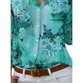 thumbnail image 4 of DYMADE Floral Print Shirts Long Sleeve Button Tops Casual Office Women Formal Blouse, 4 of 4