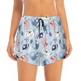 thumbnail image 4 of Lsque Cute Chameleons On Blue Printed Women's Running Shorts with Liner Pockets,Elastic Quick Dry Workout Athletic Gym Yoga Shorts,Womens High Waist Shorts-Medium, 4 of 9