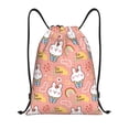 thumbnail image 1 of Xecao Rabbit So Cute Pattern Sports Drawstring Backpack - String Swim Gym Bag with Wet Proof Pocket for Women&Men-Small, 1 of 6