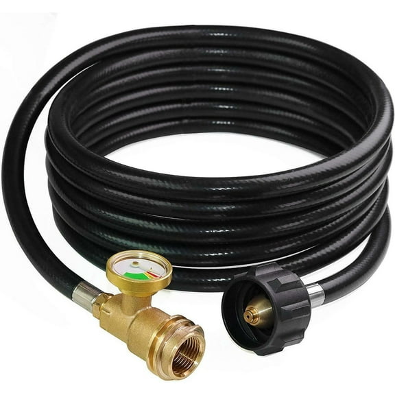 12 Ft Propane Tank Extension Gauge Adapter hose for RV, Gas Grill, Stove, Heater