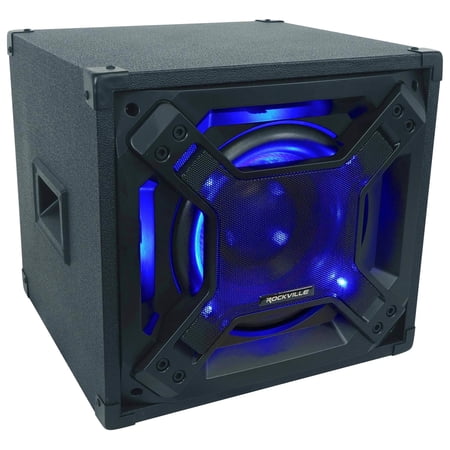 Rockville BASS BLASTER 10 10" 750w Powered Home Audio Subwoofer Theater Sub+LED