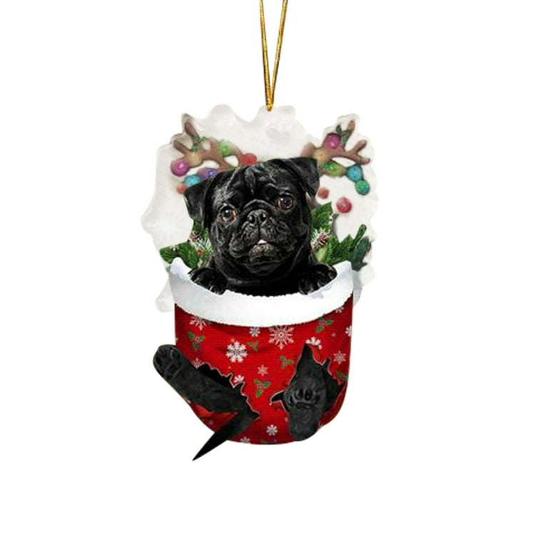 Pamaheart Pug Christmas Hanging Ornament Dog Ornament, Car Ornament,  Christmas Ornament - Excoolent