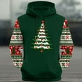 thumbnail image 4 of Cavosen Christmas Mens Zip up Hoodie Big and Tall Long Sleeve Loose Hoodie Christmas Tree Graphic Stretch Drawstring Sweatshirt Casual Tops, 4 of 5