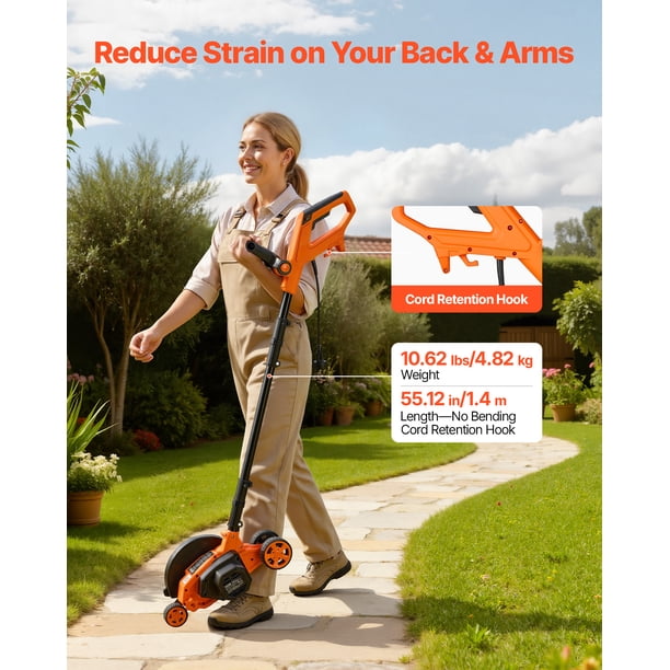 VEVOR Lawn Edger, 8-inch Blade Length, 12 Amp Electric Edger Lawn