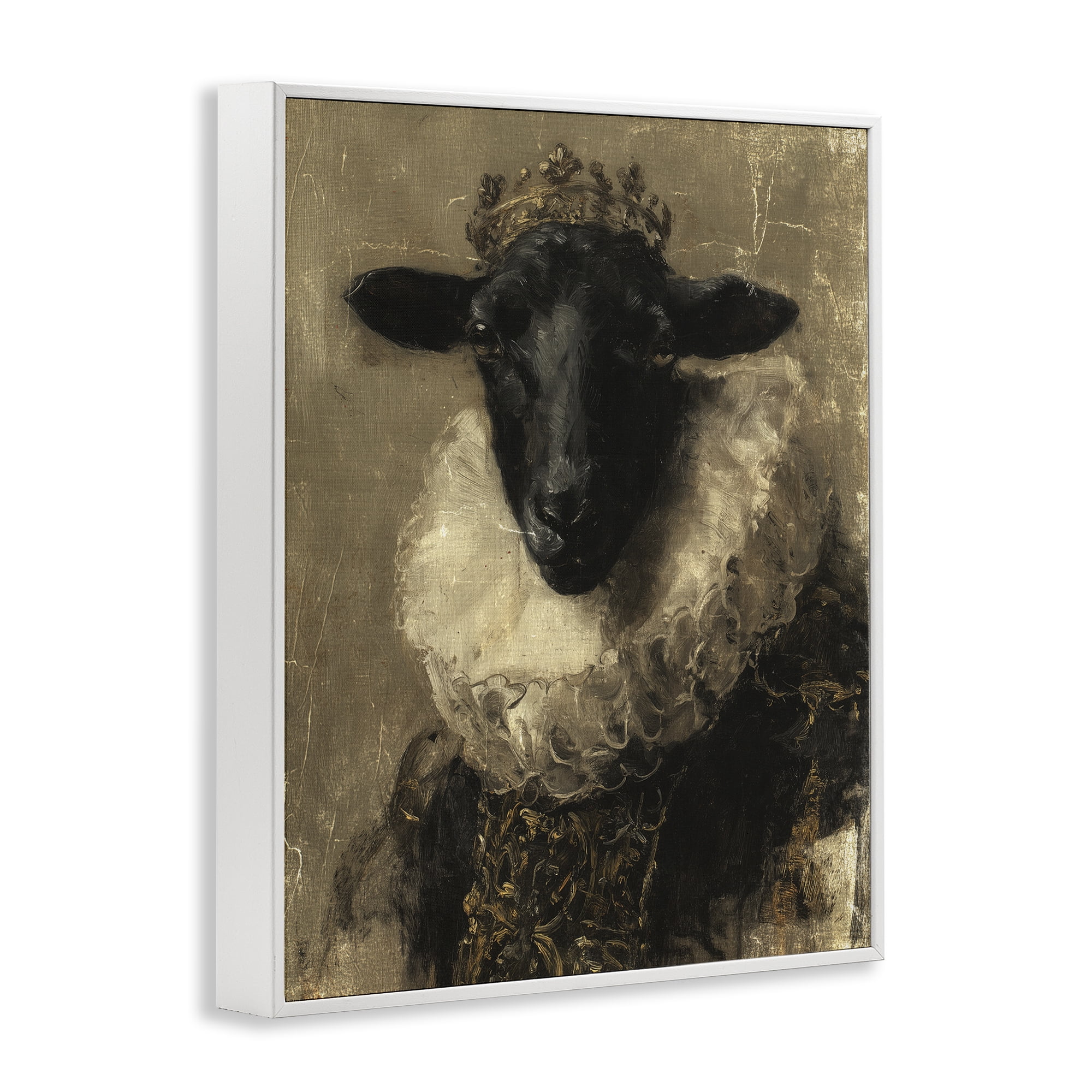 Stupell Industries Noble Ram Portrait White Framed Giclee Art, design by Svetlana Aleynikova