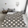 thumbnail image 5 of Salouo Daisy Plaid Black Print Bed Blankets,Flannel Blanket Comfortable Air Conditioning Blanket Lightweight Blanket for Sofa Bed Travel & Couch -80"x60", 5 of 8