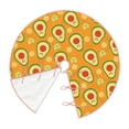 thumbnail image 3 of Halloween Christmas Tree Skirt - Cute Avocado Orange Flower 48 Inches Christmas Tree Skirt for Halloween Holiday Indoor Home Christmas Tree Decorations with Three Ribbons, 3 of 7