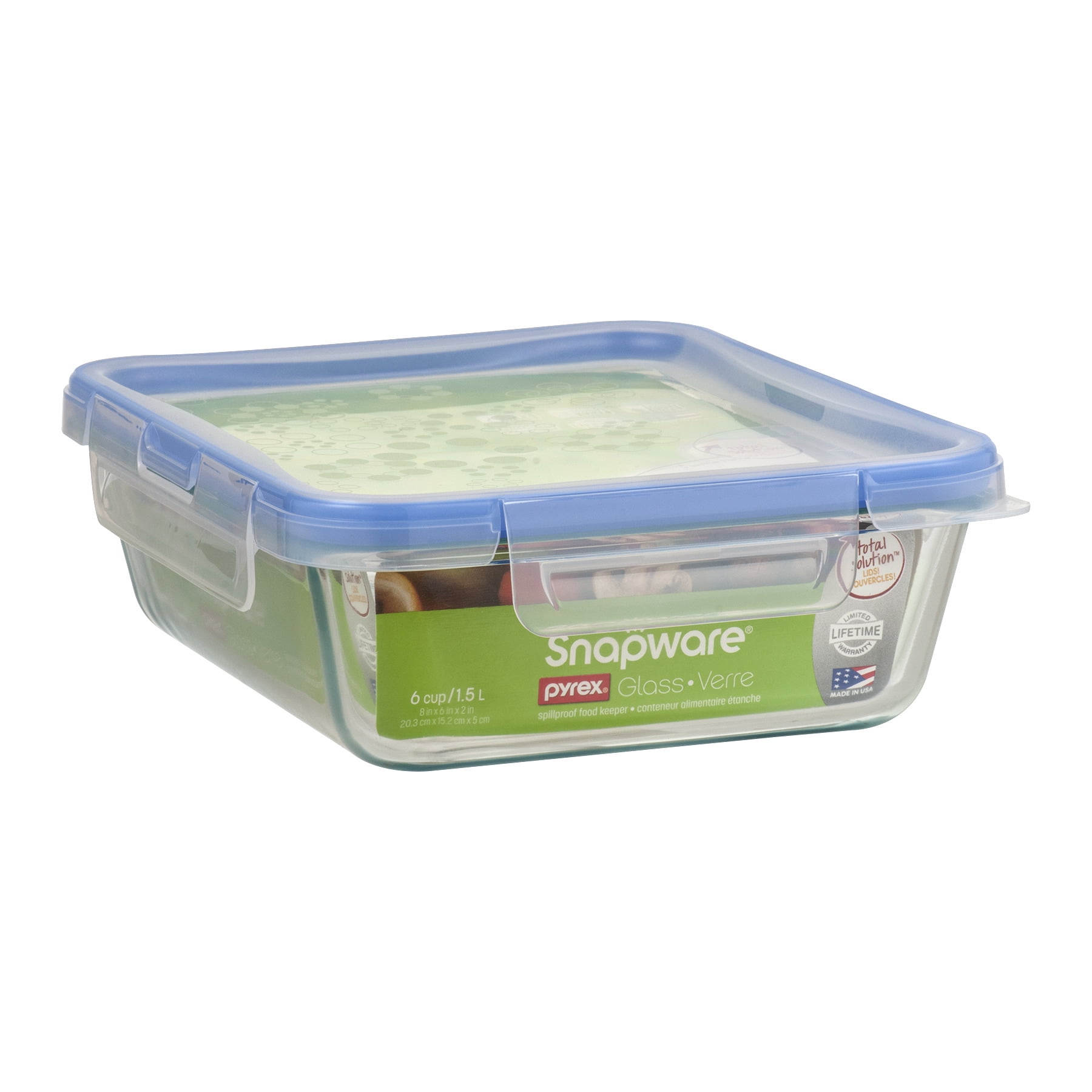 Snapware 6-Cup Total Solution Rectangle Food Storage Container, Glass