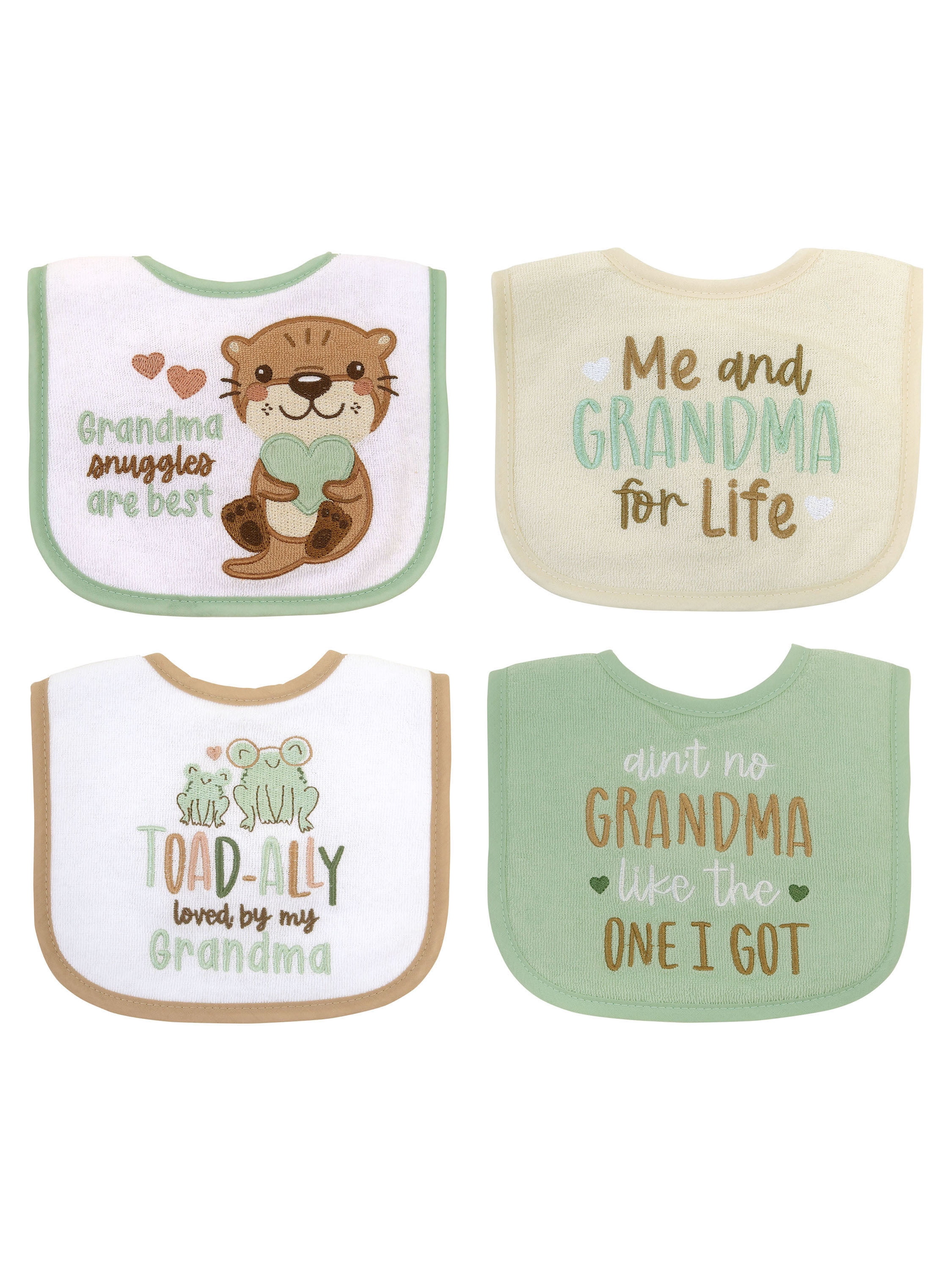 Neat Solutions Infant Unisex Grandma 4 Pack Bib