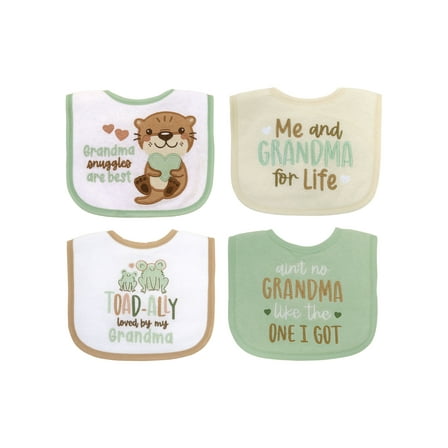 Neat Solutions Infant Unisex Grandma 4 Pack Bib