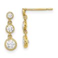 thumbnail image 1 of Quality Gold 10ER323 10K Yellow Gold CZ 3 Stone Dangle Earrings, 1 of 5