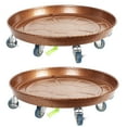 thumbnail image 5 of Xssm 2-Pack 20" Plant Caddy Plant Stand Flower Stand with 8 Wheels Heavy Duty Rolling Planter Stand,Indoor Outdoor Plant Saucer Tray _Bronze Coffee, 5 of 12