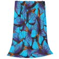 thumbnail image 2 of Fotbe Blue Butterflies Manta de Franela Acolchonada con Estampado, Súper Suave y Esponjosa, Extra Grande para Sofá, Cama, Uso Todo el Año-40"x30", 2 of 7