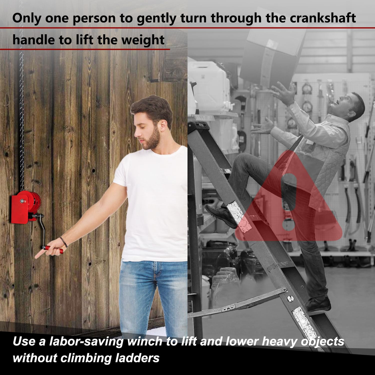 Overhead Garage Storage Lift Hoist, Heavy-duty Ceiling Mounted Garage Storage Lift System， No pallet included
