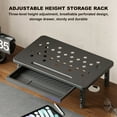 thumbnail image 4 of HUISZJ Computer Monitor Stand For Desk Adjustable Monitor Riser Desk Organizer Home Storage Essentials （Black）, 4 of 10