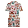 thumbnail image 4 of Censtreet Christmas Pajama Sets for Women 2 Piece Soft Button Down Pj Sets Sleepwear Short Sleeve Loungewear Shorts, 4 of 9