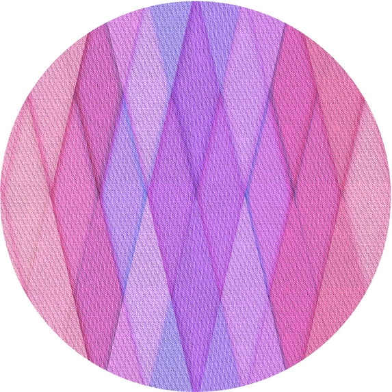 Ahgly Company Machine Washable Indoor Round Transitional Violet Purple Area Rugs, 5' Round