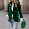 thumbnail image 4 of Aoiroe Women Fitted Blazer Long Sleeve Work Office Suit Jackets Blazer Women Suit Velvet Blazer Women Jackets For Women Women Suit Jackets Dressy Velvet Jacket Women Blazers For Women Green M, 4 of 8