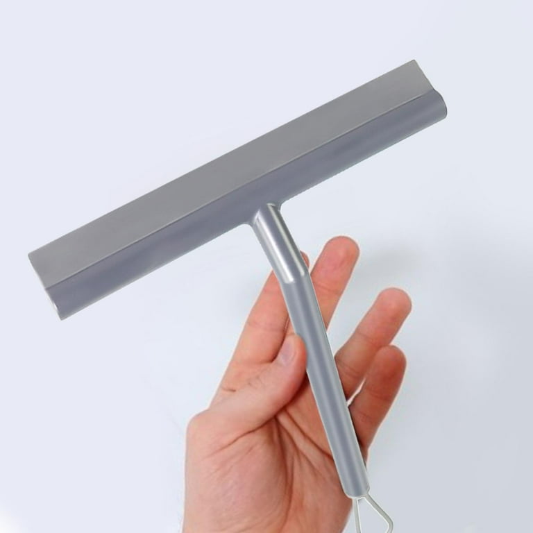 Shower Squeegee with Hook Water Wiper Portable for Tile Floor Bathroom Gray  