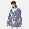 thumbnail image 5 of Gaeub Watercolor Flowers Butterfly Men's and Women's UPF 50+ Long-Sleeved Sun Protection Clothing, Fishing Shirt Long Sleeve Zip - 3X-Large, 5 of 9