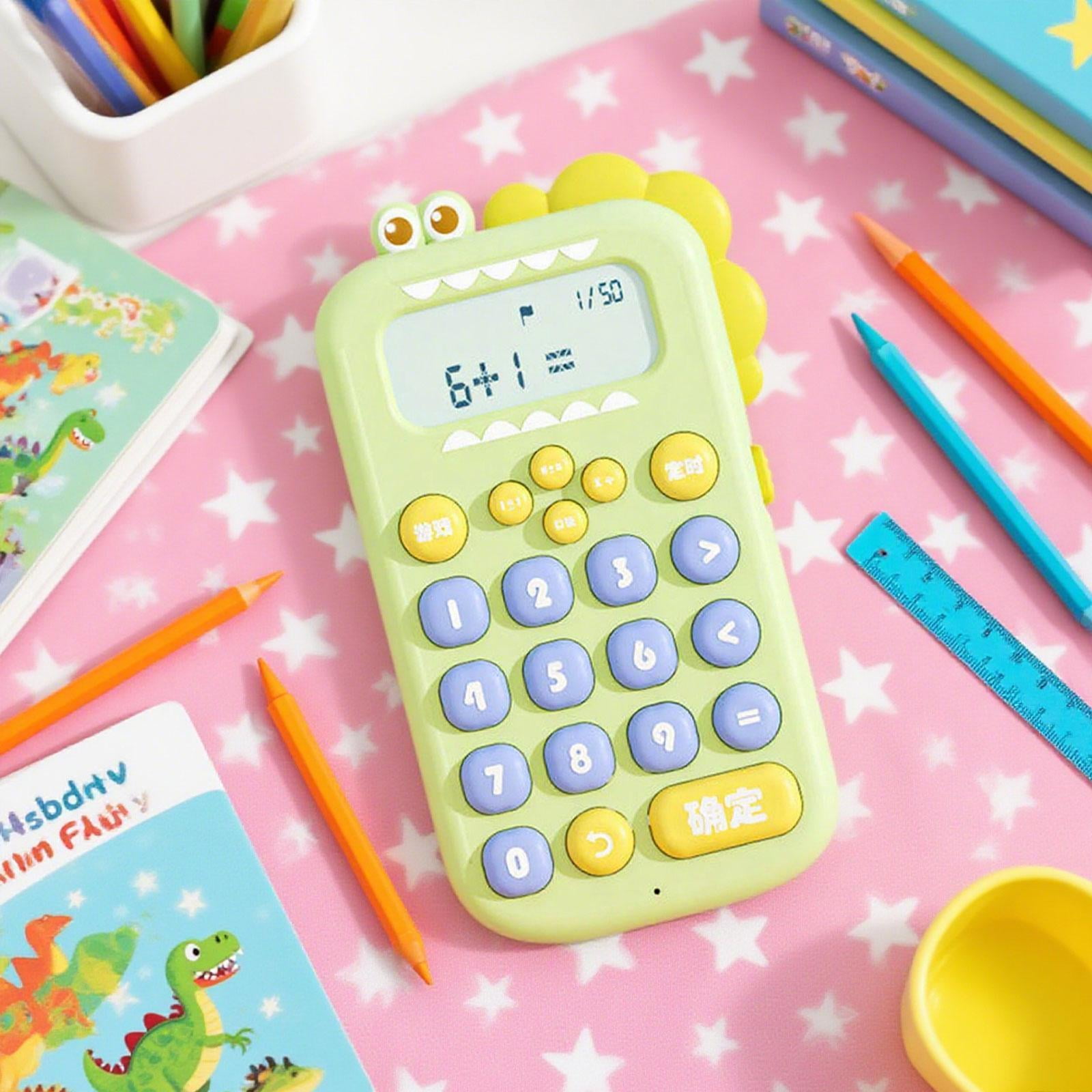 LeeQinersw Dinosaur Calculator Office Desktop Calculator Teaching Aids Intelligent Learning Green