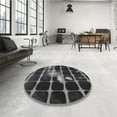 thumbnail image 4 of Ahgly Company Machine Washable Indoor Round Transitional Platinum Gray Area Rugs, 4' Round, 4 of 7