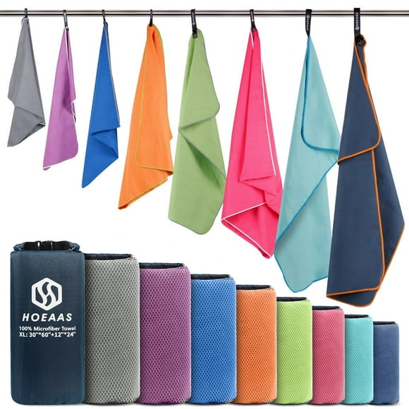 Toalla de viaje de microfibra HOEAAS XL 76x152 cm de secado rápido