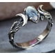 thumbnail image 3 of Anillo bohemio de media luna retro europeo y americano Anillo de compromiso de mujer de piedra lunar simple (talla L), 3 of 3