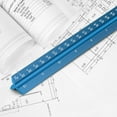 thumbnail image 4 of RUseeN 12” Architectural Scale Ruler, Imperial Aluminum Alloy Metal Architecture Measuring Tools, Engineering Drafting Construction Drawing Blueprints Triangular Architect Scaling Rulers (Blue), 4 of 7