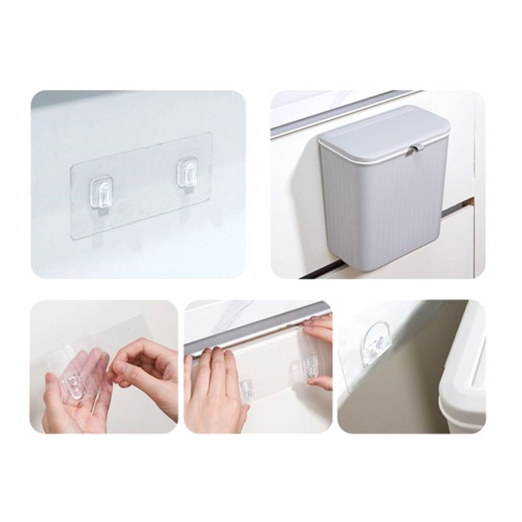 lanema Kitchen Trash Can 7/9L Wall Mounted Waste Bin Large Capacity Garbage Cans for Bathroom Dustbin Garbage Bin Trash Bin