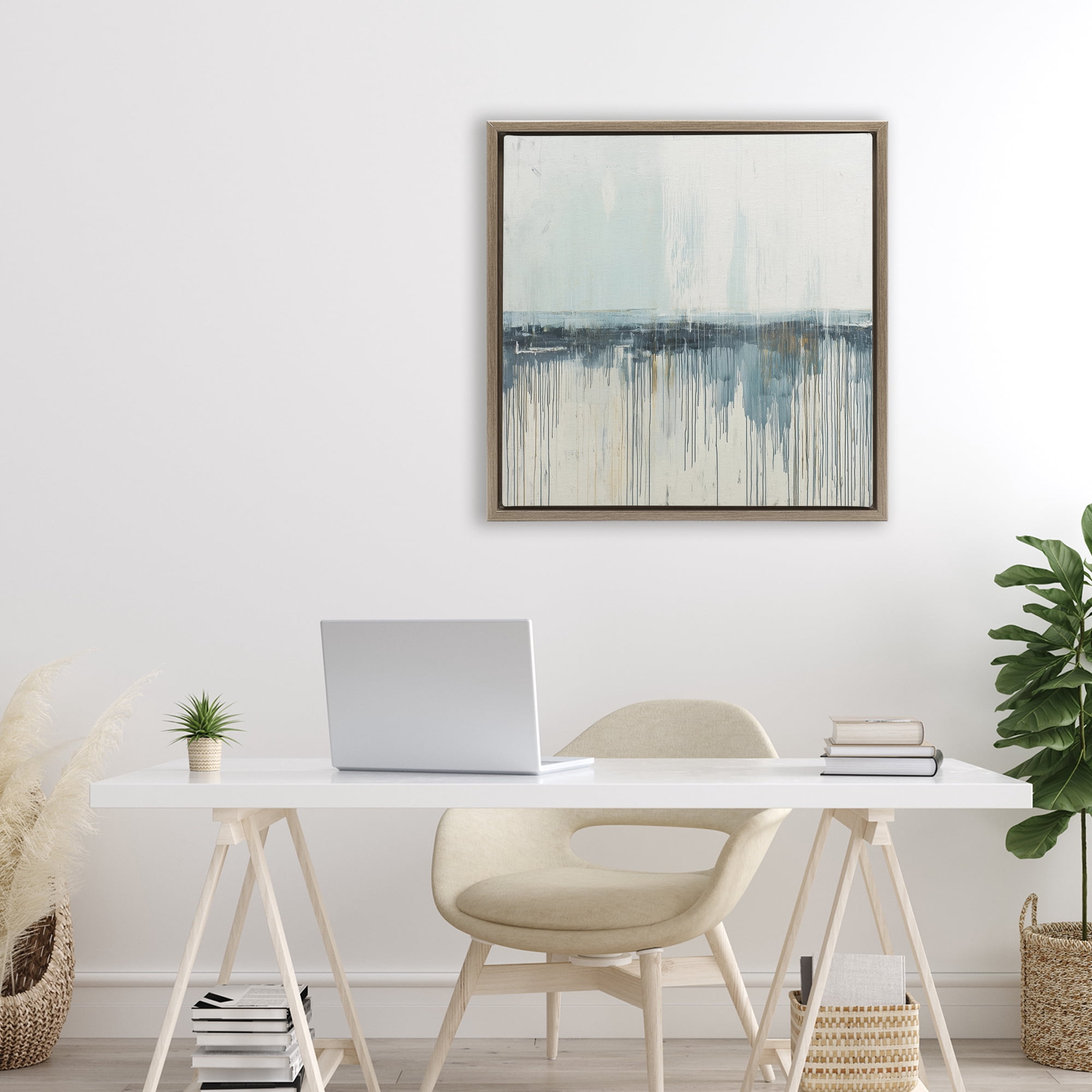 Stupell Industries Acrylic Drift Abstract Brown Framed Floater Canvas Wall Art, design by Svetlana Aleynikova