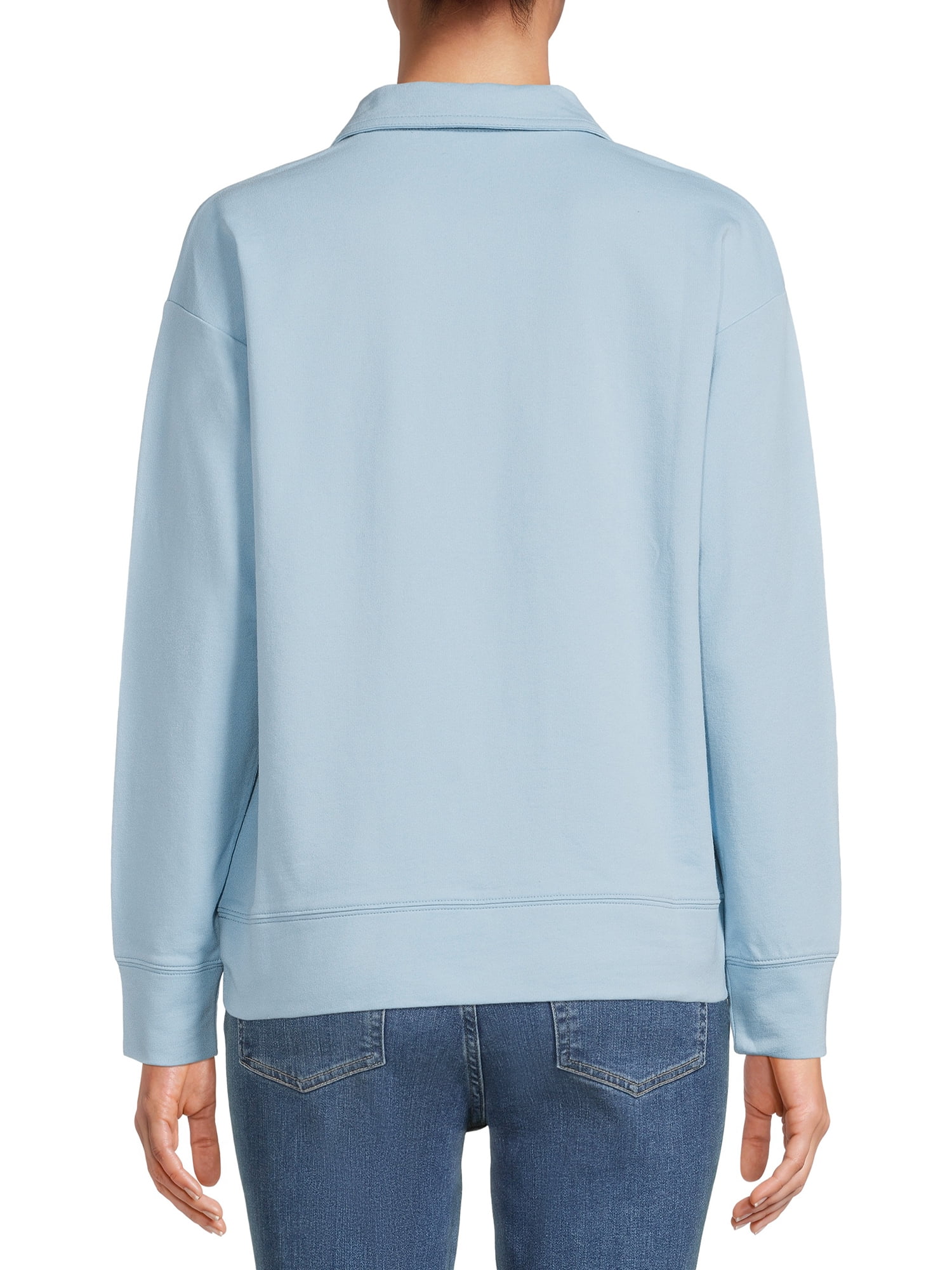 Time and Tru Women's Quarter Zip Sweatshirt