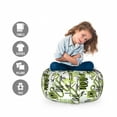 thumbnail image 2 of Abstract Storage Toy Bag Chair, Doodle Pastel Stripes with Curved Lines Tribal Illustration, Stuffed Animal Organizer Washable Bag, Large Size, Olive Green Pale Green, by Ambesonne, 2 of 3