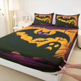 thumbnail image 3 of Manfei Funny Ghost Twin Sheet Sets,Happy Halloween Twin Fitted Sheet,Spooky Bats Flat Sheet For Teens,Ultra Soft Home Decor,3 Pieces, 3 of 7