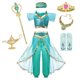 thumbnail image 3 of Disfraz de jazmín para niñas, vestido de princesa árabe, fiesta de cumpleaños, Navidad, disfraz de sirena, Elena, ropa de Moana, 3 of 5