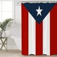 thumbnail image 4 of Puerto Rico Flag Shower Curtain Star Red Stripes and Blue Patriot Shower Curtains for Bathroom Curtain Sets with Hooks Waterproof Fabric Bath Curtain Standard Size 72" x 72", 4 of 6