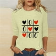 thumbnail image 2 of Penkiiy Women's Valentine's Day Fashion Printed T-shirt 3/4 Sleeves Blouse Round Neck Casual Tops XL Khaki, 2 of 5