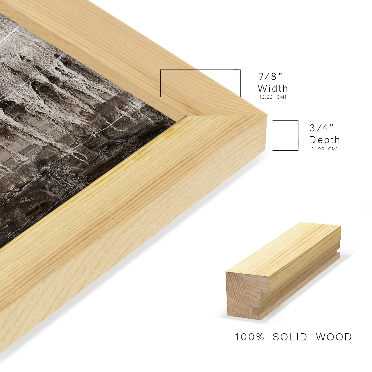 Continuum IV -Framed Print w/glass-Natural Wood