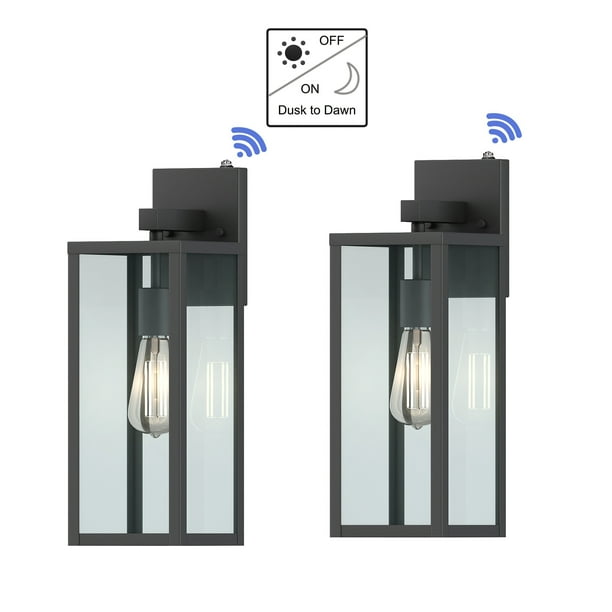 Dusk to Dawn Outdoor Lighting Wall Mount Matte Black Outdoor Light ...